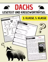 Vorschau - Arbeitsblätter - Dachs: Leseverständnis und Kreuzworträtsel mit Lösungen - Deckblatt
