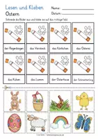 Aperçu - Feuilles d'exercices - Ostern Lesen und Kleben Deutsch / Allemand Arbeitsblätter - Page 2