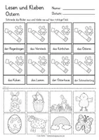 Aperçu - Feuilles d'exercices - Ostern Lesen und Kleben Deutsch / Allemand Arbeitsblätter - Page 3