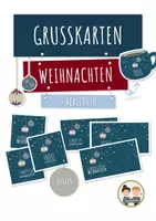 Vorschau - Mal- und Bastelvorlagen - Grußkarten | Weihnachten – Weihnachtskugeln – Teebeutel – 7 Versionen - Deckblatt