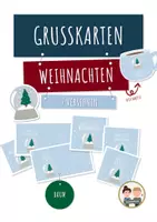 Vorschau - Mal- und Bastelvorlagen - Grußkarten | Weihnachten – Schneekugel – Teebeutel – 7 Versionen - Deckblatt
