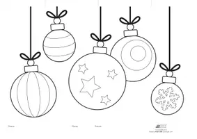 Vorschau - Mal- und Bastelvorlagen - KUNST Ausmalbild für Weihnachten: Christbaumkugeln - Seite 1
