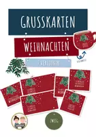 Vorschau - Mal- und Bastelvorlagen - Grußkarten | Weihnachten – Zweig – Teebeutel – 7 Versionen - Deckblatt