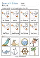 Vorschau - Arbeitsblätter - Deutsch Klasse 1 Lesen und Kleben Piraten - Seite 3