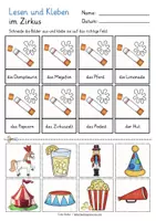 Vorschau - Arbeitsblätter - Deutsch Klasse 1 Lesen und Kleben Zirkus Deutsch - Seite 2