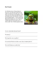 Vorschau - Arbeitsblätter - Textverständis "Der Frosch", 1./2. Klasse - Seite 1