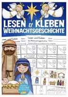 Vorschau - Arbeitsblätter - Die Weihnachtsgeschichte Lesen und Kleben Religion - Deckblatt
