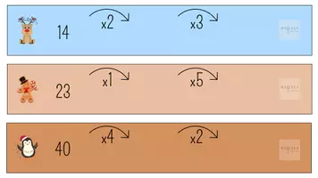 Vista previa - Juegos / Gamificación - SERIES MATEMÁTICAS - MULTIPLICACIONES (NAVIDAD) - página 1