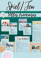 Vorschau - Arbeitsblätter - Jeu des villes françaises (Quartett) - Deckblatt