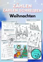 Vorschau - Arbeitsblätter - Zählen bis 10, Weihnachten Anzahl, Mengen, Bündeln - Deckblatt