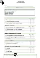 Vorschau - Arbeitsblätter - Self-assessment form How to write a summary - Deckblatt