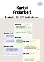 Vorschau - Aufgabenkarten - Kartei Freiarbeit Kl.3/4 mit Lösungen - Deckblatt