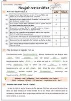 Vorschau - Arbeitsblätter - Lesetexte "Neujahresvorsätze" Fragen + Lösungen (Leseverstehen, Leseverständnis, Textverständnis) - Seite 2