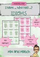 Vorschau - Spiele - I have...Who has...? - Idioms - Mix and Match - Cards - Deckblatt