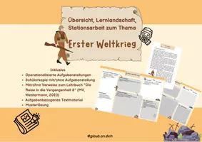 Vorschau - Arbeitsblätter - Stationsarbeit und Lernlandschaft zum Ersten Weltkrieg - Seite 1