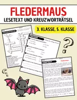 Vorschau - Spiele - Fledermaus: Leseverständnis und Kreuzworträtsel mit Lösungen - Deckblatt