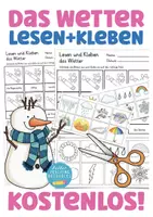Aperçu - Feuilles d'exercices - Kostenlos - Lesen & Kleben - das Wetter - Page de couverture