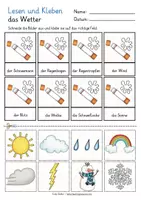 Vista previa - Hojas de trabajo - WETTER Lesen und Kleben Deutsch Alemán gratis - página 2