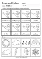 Vista previa - Hojas de trabajo - WETTER Lesen und Kleben Deutsch Alemán gratis - página 3
