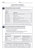Vorschau - Arbeitsblätter - Analysing a Speech (Obama Victory Speech) - Deckblatt