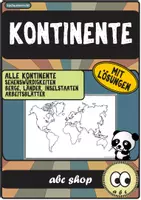 Vorschau - Arbeitsblätter - Aufgaben zu den Kontinenten: Amerika, Asien, Europa, Afrika, Australien - Deckblatt