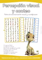 Vista previa - Hojas de trabajo - Percepción visual y conteo DINOSAURIOS Vol.1 - Portada