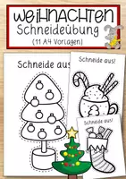 Vorschau - Anderer Materialtyp - Weihnachten – Schneideübung (11 A4 Vorlagen) - Deckblatt