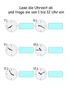 Vorschau - Arbeitsblätter - Uhrzeit lernen analog mit Lösung - Seite 3