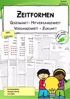 Vorschau - Arbeitsblätter - Zeitformen sicher üben – Arbeitsblätter, Plakate und Lösungen | Klasse 3–4 - Deckblatt