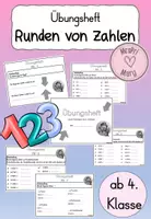 Vorschau - Stationenlernen - Zahlen runden Übungsheft Mathe Klasse 4 - Deckblatt