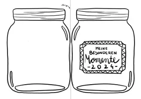 Vorschau - Mal- und Bastelvorlagen - Meine Marmeladenglasmomente 2024 -kreative Jahresreflexion - Seite 1