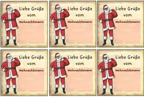 Vorschau - Mal- und Bastelvorlagen - Grußkarten Weihnachtsmann - Seite 3