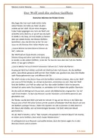 Vorschau - Arbeitsblätter - Märchen: "Der Wolf und die sieben Geißlein" + Aufgaben (innerer Monolog) Klasse 5 - Seite 1