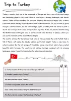 Vorschau - Arbeitsblätter - Turkey Englisch Klasse 7 Reading Comprehension Lesen Englisch - Seite 1