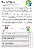 Vorschau - Arbeitsblätter - Vietnam Englisch Klasse 7 Reading Comprehension Lesen Englisch - Seite 1