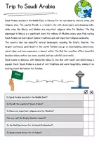Vorschau - Arbeitsblätter - Saudi Arabia Englisch Klasse 7 Reading Comprehension Lesen Englisch - Seite 1