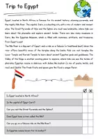 Vorschau - Arbeitsblätter - Egypt Reading Comprehension Englisch Reading Games Klasse 7 English - Seite 1