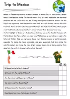 Vorschau - Arbeitsblätter - Mexico Reading Comprehension Englisch Reading Games Klasse 7 English - Seite 1