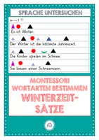 Vorschau - Unterrichtsreihen - Wortarten bestimmen nach Montessori. Sätze zum Thema: Winterzeit - Deckblatt
