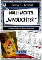 Vorschau - Mal- und Bastelvorlagen - 5 Windlichter mit Wolli Wichtel - Bastelvorlagen - Deckblatt