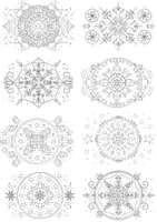 Vorschau - Mal- und Bastelvorlagen - Winter Mandala (SET 2) / 8 Ausmalbilder / Vertretungsstunden Mandalas - Seite 3