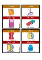 Vista previa - Juegos / Gamificación - I Have Who Has School Supplies - página 1