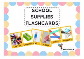 Vista previa - Juegos / Gamificación - School supplies flashcards - Portada