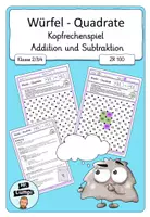 Vorschau - Arbeitsblätter - Würfel Quadrate Addition und Subtraktion 56 - Deckblatt