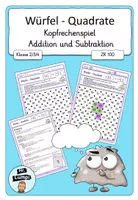 Vorschau - Arbeitsblätter - Würfel Quadrate Addition und Subtraktion 75 - Deckblatt