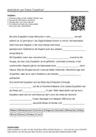 Vorschau - Arbeitsblätter - Arbeitsblätter zum Thema "Expedition" (Lückentext, Hörverstehen) + Lösung & MP3 - Deckblatt