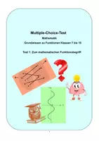 Vorschau - Arbeitsblätter - Multiple-Choice-Test Mathematik – Test 1 Zum mathematischen Funktionsbegriff - Deckblatt