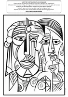 Vorschau - Mal- und Bastelvorlagen - Pablo Picasso Ausmalbilder (Kubismus) - Seite 3