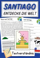 Vorschau - Arbeitsblätter - Santiago Lesespiel Textverständnis Leseförderung Klasse 5 Text mit Fragen - Deckblatt