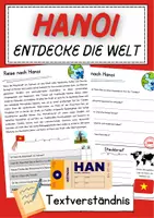 Vorschau - Arbeitsblätter - Hanoi Leseverstehen DaZ Texte Lesen Klasse 6 Deutsch - Deckblatt